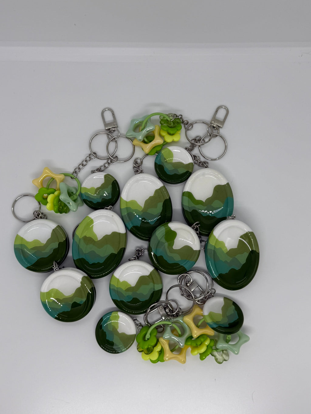 Forest Worry Stone Keyring, Dual Texture or with Tactile Keyring | Handmade Calming Tool
