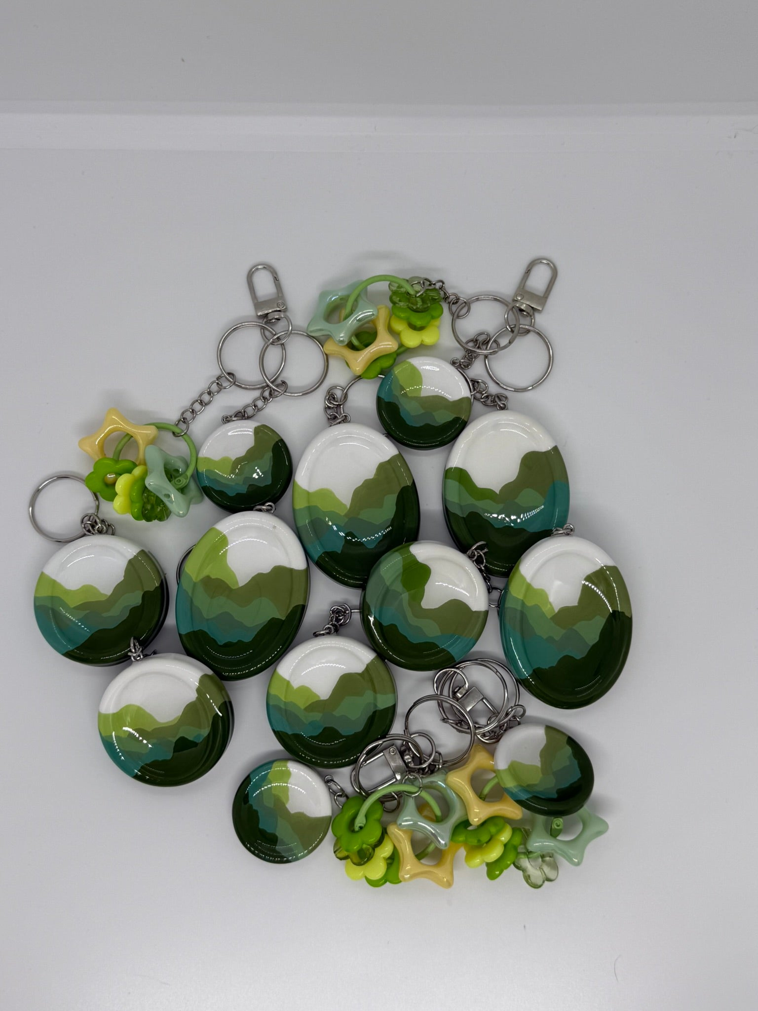 Forest Worry Stone Keyring, Dual Texture or with Tactile Keyring | Handmade Calming Tool