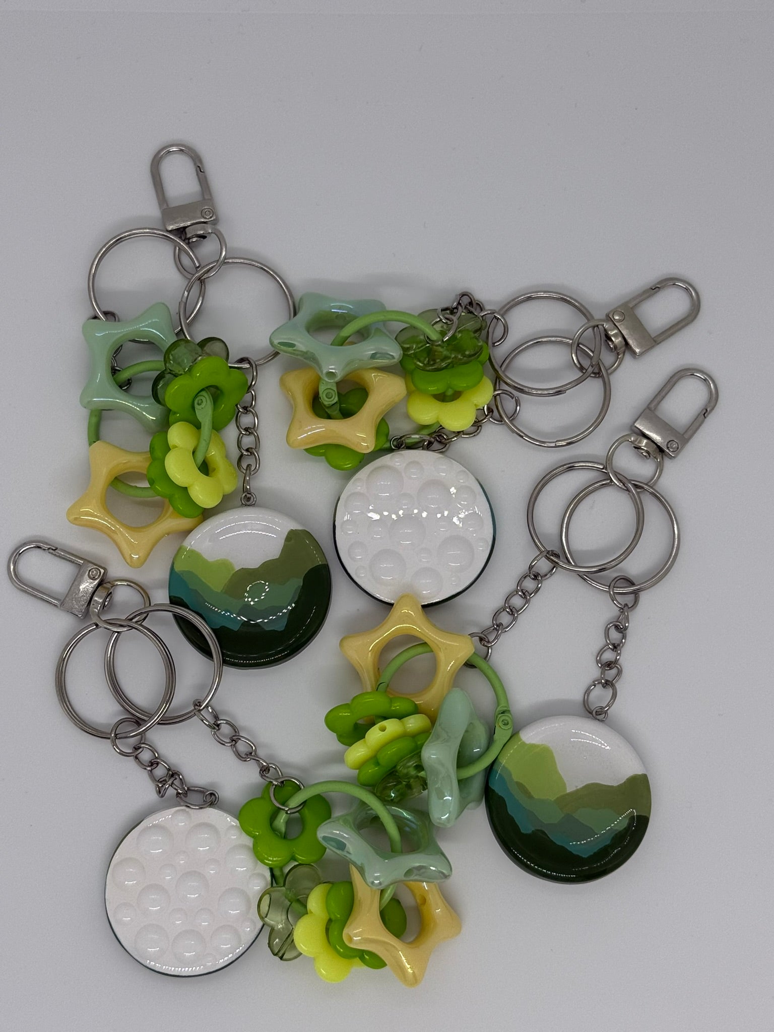 Forest Worry Stone Keyring, Dual Texture or with Tactile Keyring | Handmade Calming Tool