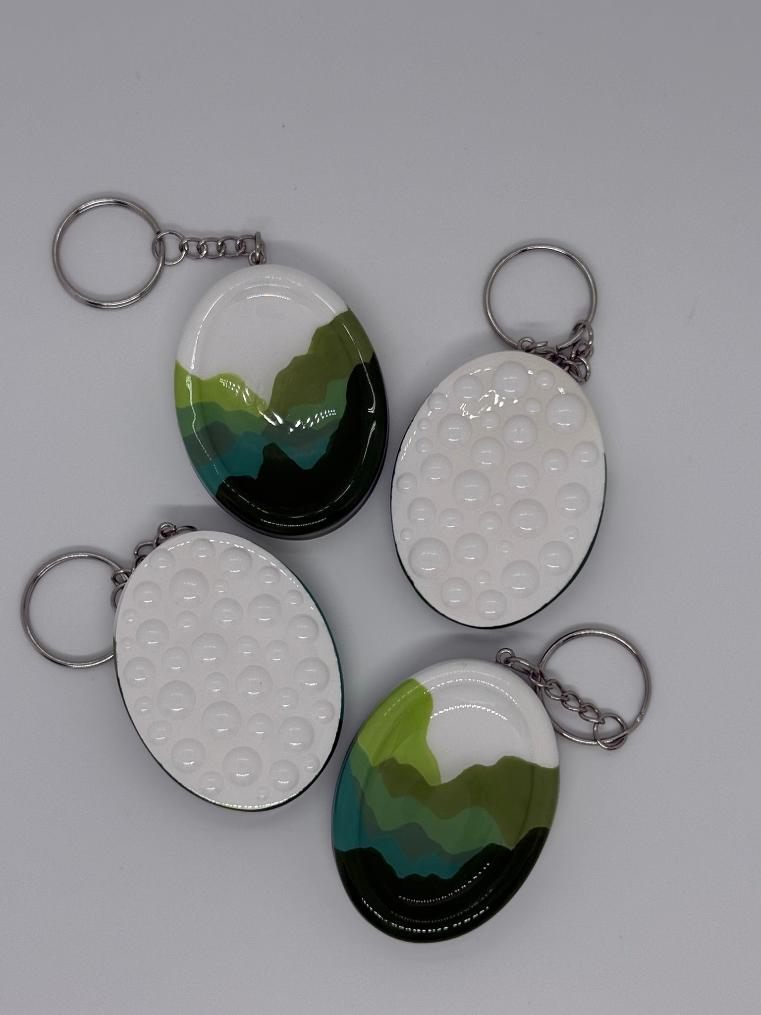 Forest Worry Stone Keyring, Dual Texture or with Tactile Keyring | Handmade Calming Tool