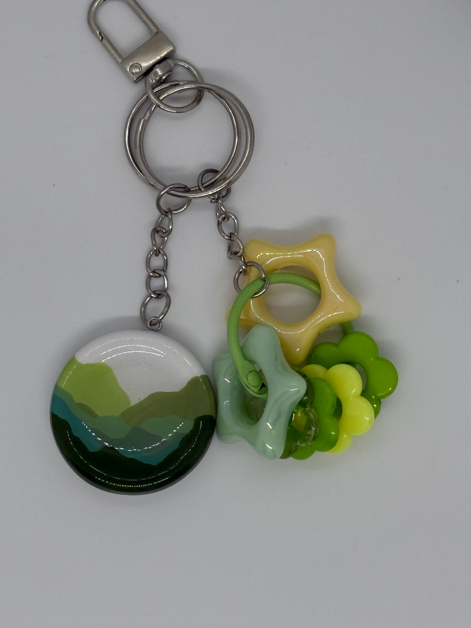 Forest Worry Stone Keyring, Dual Texture or with Tactile Keyring | Handmade Calming Tool
