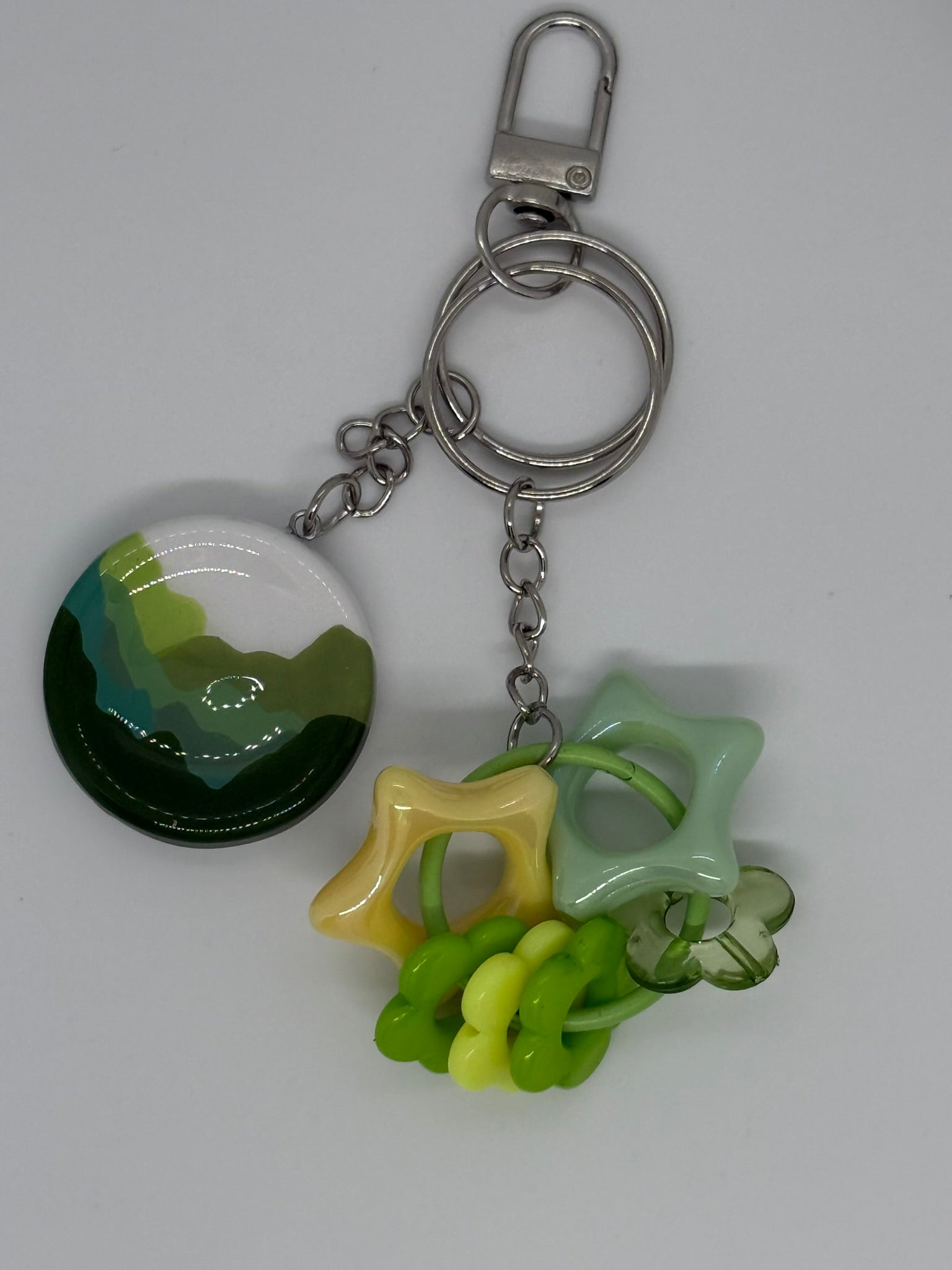 Forest Worry Stone Keyring, Dual Texture or with Tactile Keyring | Handmade Calming Tool