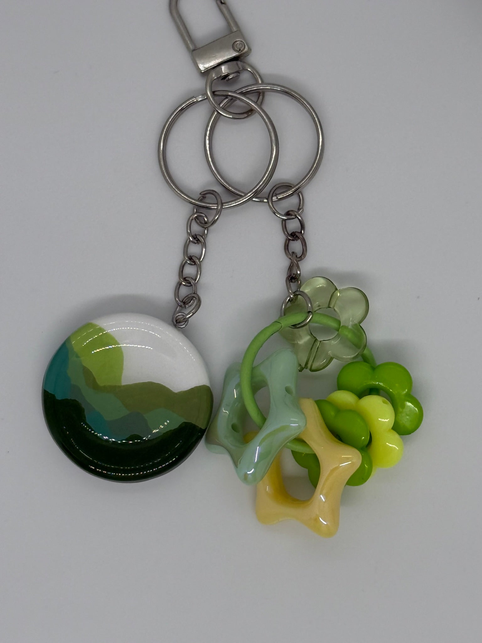 Forest Worry Stone Keyring, Dual Texture or with Tactile Keyring | Handmade Calming Tool