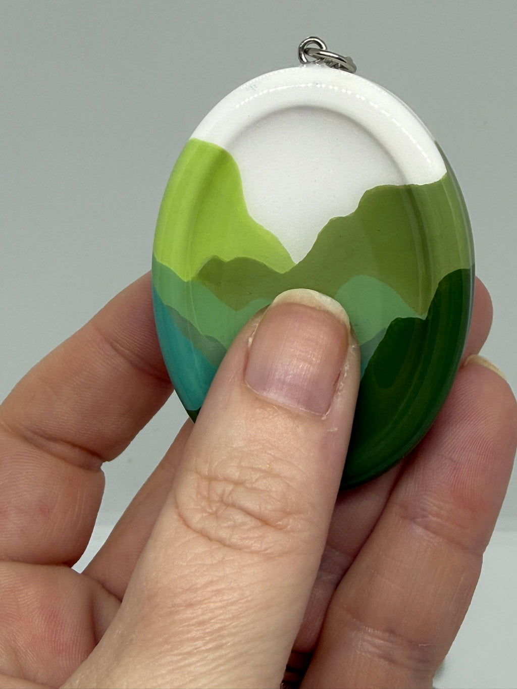 Forest Worry Stone Keyring, Dual Texture or with Tactile Keyring | Handmade Calming Tool
