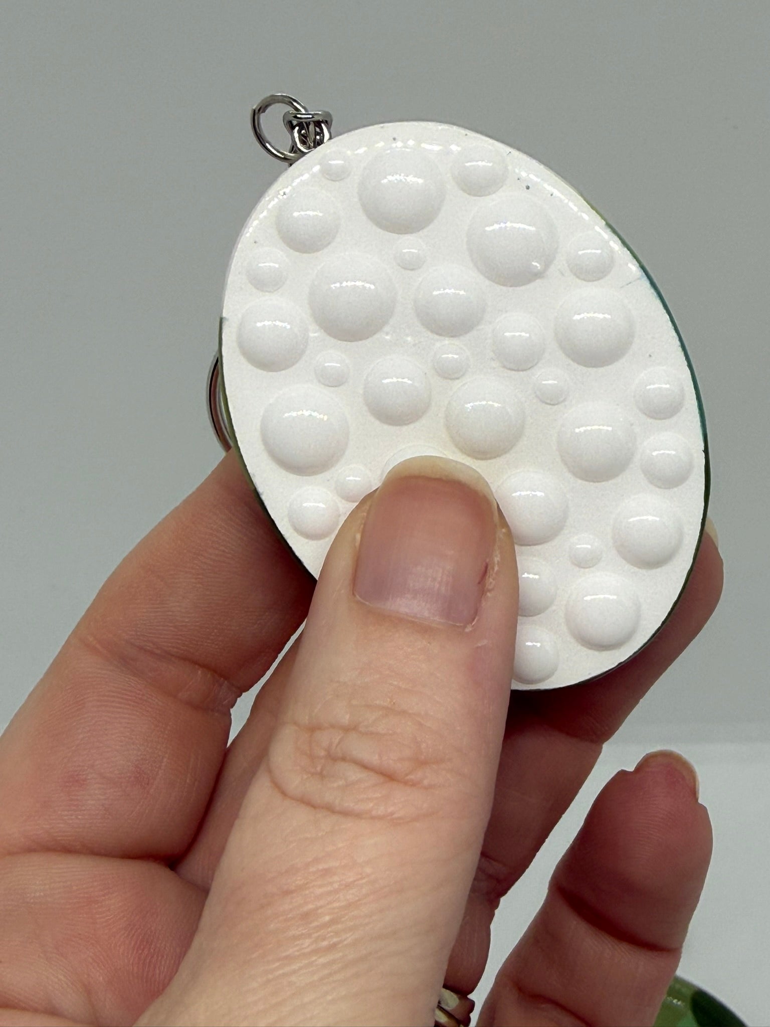 Forest Worry Stone Keyring, Dual Texture or with Tactile Keyring | Handmade Calming Tool